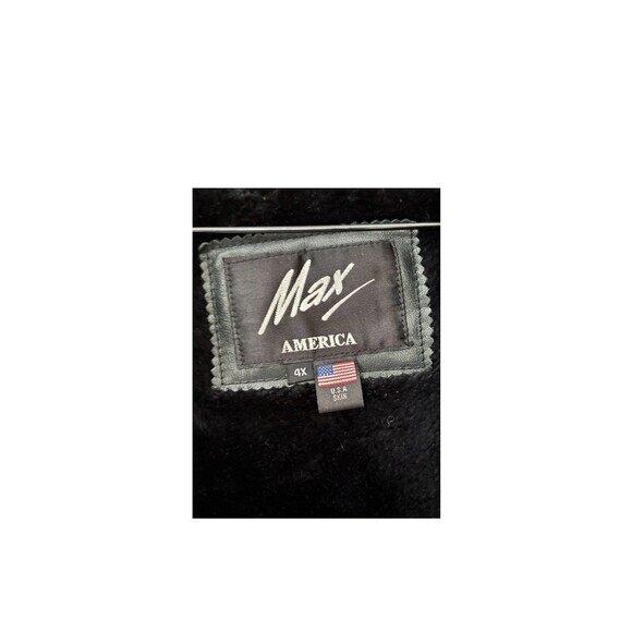 Rare Max USA Men 4X Vintage Genuine Black Leather Jacket 90s Hip Hop Zip Liner - Picture 11 of 11